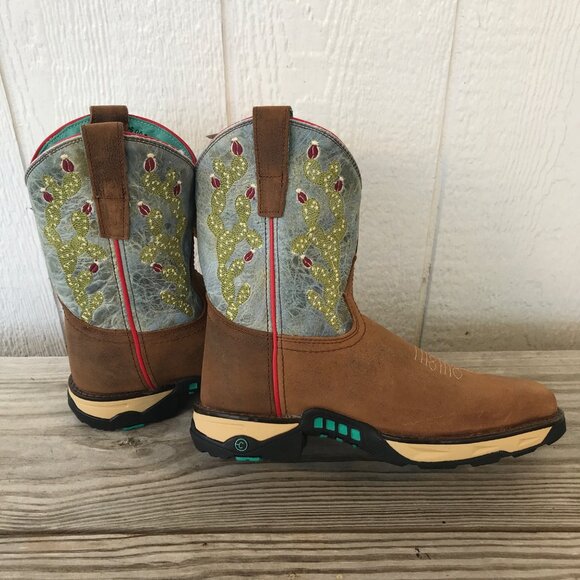 Corral Prickly Pear Cactus Womens Brown Leather Western Boots 7.5 M W5003 - Picture 3 of 13